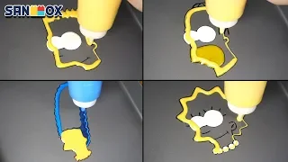 The Simpsons Pancake art - Bart, Homer, Marge, Lisa, Maggie