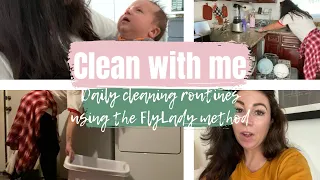 Clean with me // FlyLady Method // Daily Cleaning Routines