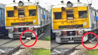 Baby Cat Accident😢 suddenly a cat came in front of EMU train | Eastern Railway