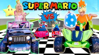 Mario Princess Peach Bowser And Luigi - Go Kart Race!