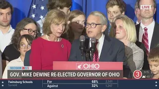 Ohio Gov. Mike DeWine gives victory speech after reelection win over Nan Whaley
