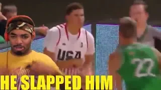 LAMELO BALL SLAPS LITHUANIA PLAYER | JBA USA VS LITHUANIA REACTION