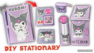 DIY Kuromi Stationary Set // Kawaii Sanrio Handmade Back to school Stationery 💜💖✏️📚ادوات مدرسية