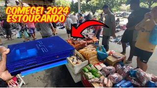 CAÇADA GAMER NA FEIRA DO ROLO COMECEI 2024 ESTOURANDO NO RJ  LOTES  DE JOGOS E PS2 OCEAN BLUE