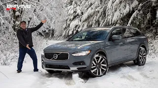 2021 Volvo V90 Cross Country Reviewed on Ice and Snow vs. Subaru Outback