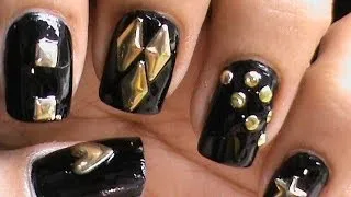 Studded Nails! - How To Do Metal Nail Art designs