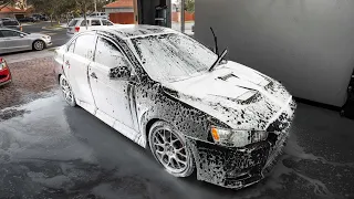 Washing an Abandoned Mitsubishi Lancer Evo X for the First Time in 2 Years!