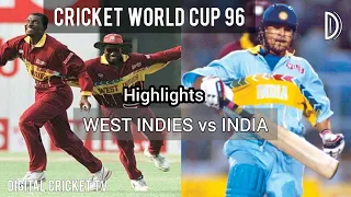 CRICKET WORLD CUP 96 / WEST INDIES vs INDIA / 1Oth Match / Highlights / DIGITAL CRICKET TV