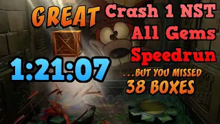 Crash Bandicoot N. Sane Trilogy - Crash 1 (All Gems) Speedrun in 1:21:07