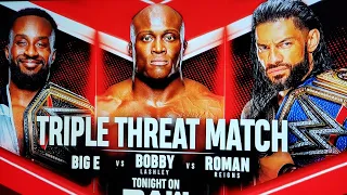 Roman Reigns vs Bobby Lashley vs Big E WWE RAW 9/20/21 FULL SHOW