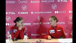 Alexandra Trusova and Anna Shcherbakova | their eye contact during the interview