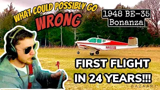 1948 A35 Beechcraft Bonanza FIRST FLIGHT In 24 YEARS!