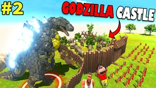 GODZILLA CASTLE vs SHINCHAN CHOP & HAMID TEAM in Animal Revolt Battle Simulator PART 2