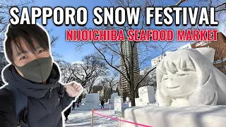 First Time Visit Hokkaido Sapporo Snow Festival and Nijoichiba Seafood Market Ep. 387