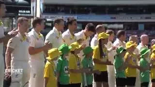 On field for the Hughes tribute