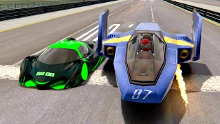 Devel Sixteen Alien Engine vs Blue Falcon at Special Stage Route X