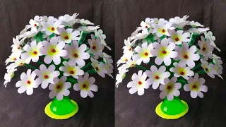 Plastic Bottle Flower Vase craft /Paper Flowers/Paper ka Guldasta Banane ka Tarika