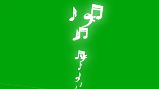 Animated white Music Notes in Green Screen no copyright