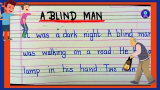 One page English story for kids | A blind man with a lamp