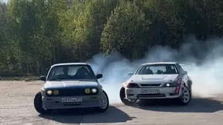 БЕТОННАЯ ДРИФТ СЕРИЯ bmw e30 200 сил VS jzx90 400 сил