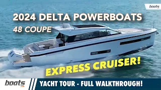 Delta Powerboats 48 Coupe - Full Yacht Tour with boats.com!  🚤✨