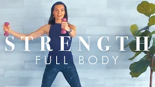 Full Body Strength Workout for Beginners & Seniors // Long & Lean w/ Light Weights