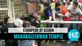 Watch: Stampede at Ujjain’s Mahakaleshwar temple amid VIP presence; many injured