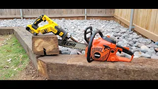 Cutting Railroad Ties with a Chainsaw vs Reciprocating Saw