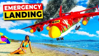 In GTA 5.. HUGE Santa Plane CRASH on a Beach!