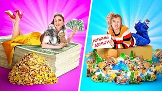 В ШКОЛЕ: БОГАТАЯ vs. БЕДНАЯ || Безумные ситуации и челленджи от 123 GO! SCHOOL