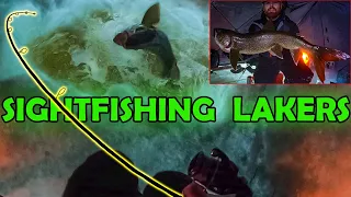 Sight Fishing Lake Trout Through The Ice - ROUND TWO REDEMPTION!!!