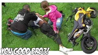 Grom Rider Goes Down HARD.. 2018 Ice Cream Ride Out Part 2