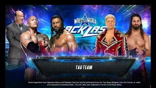 WWE 2K23 epic clash: The Rock & Roman Reigns vs Cody Rhodes & Seth Rollins