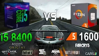 i5 8400 vs Ryzen 5 1600 Test in 8 Games