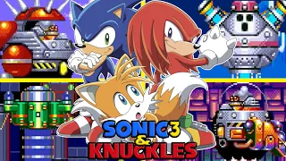 SONIC 3 & KNUCKLES - All Bosses (As All Characters)