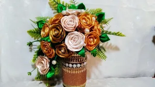 IDEAS para resaltar ROSAS ETERNAS en Bouquet o centro de mesa con frasco reciclado