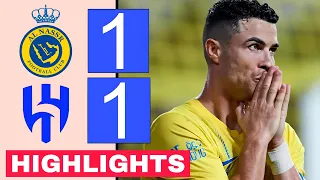Al nasser vs Al Hilal 1-1 Highlights & All Goals | Cristiano ronaldo misses Open Goal 🤯