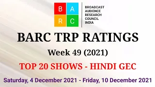 BARC TRP Ratings Week 49 (2021) : TOP 20 Shows