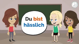 Deutsch lernen | Mia hat Ärger mit zwei Mädchen | Wortschatz und wichtige Verben