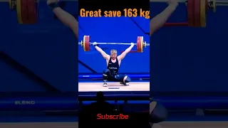 Great save 163 kg snatch😳 #youtubeshorts #shortsfeed #weightlifting #viral #trending #fitness #gym