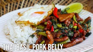 Thai Basil Recipe with Pork Belly Pad Kra Pao at Home