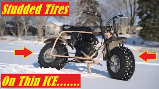 Studded Minibike on THIN ICE.... | Coleman ct200u | Cement Screws for studs