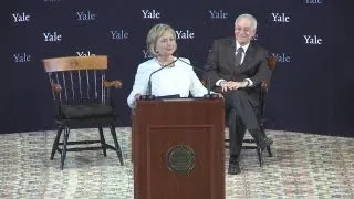 Bill, Hilary Clinton visit Yale