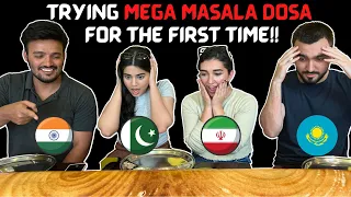 Trying MEGA Masala Dosa | Foreigners React | South Indian Food