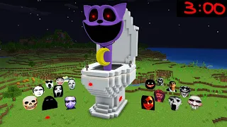 Skibidi Toilet Catnap (Poppy Playtime) House With 100 Nextbots in Minecraft - Gameplay - Coffin Meme