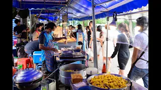 [4K] 2020 "Rolex Market" street food lunch-time and market at Wireless road, Bangkok