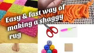 DIY: How to make a shaggy mat/rug//Easy & Fast method/Where to get materials