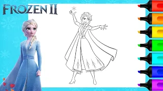 Coloring Elsa Frozen 2 Disney | Art and Coloring Fun