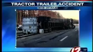 Tractor trailer accident in Freetown injures driver