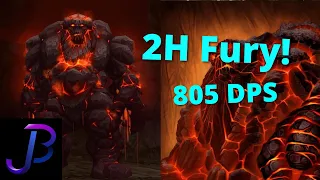 WoW Classic 2H Fury Warrior - 805 DPS Golemag
